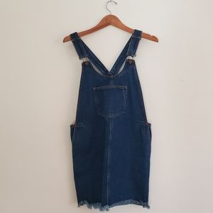 Denim overalls dress